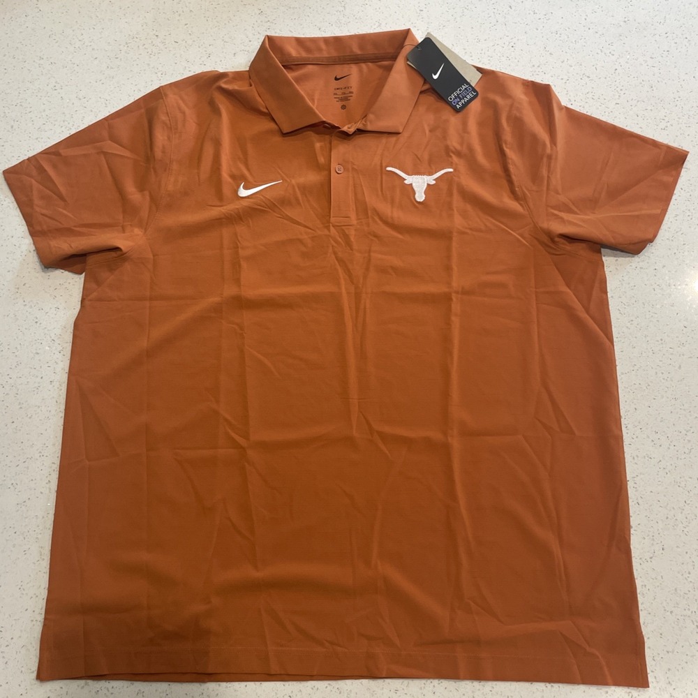 Texas Longhorns Nike Stitched Logo Short Sleeve Campus Polo Shirt Mens XXL NWT